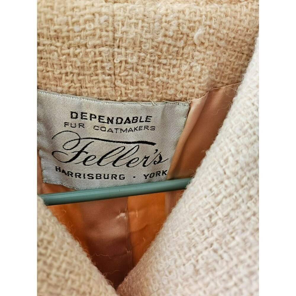 Wool Coat Tan Womens Sz L Feller’s Dept Store Harrisburg & York Pa Old Money View 3